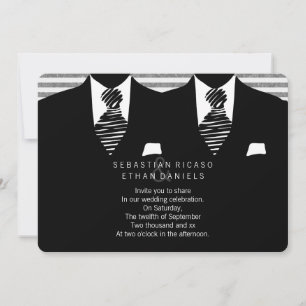 Anzug und Krawatte Gay Wedding Einladung