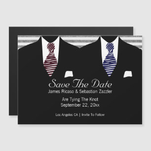 Anzug und Krawatte Save the Date Magneteinladung