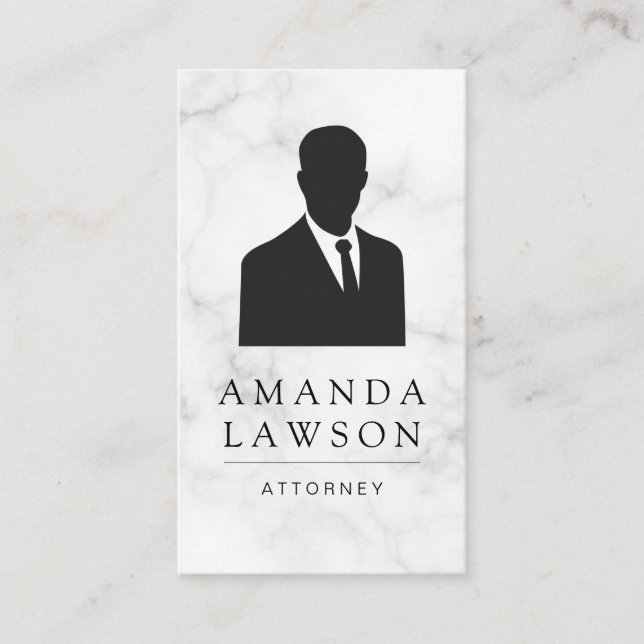 Anzug und Krawatte von Geschäftsleuten / Marmor Terminkarte (Vorderseite)