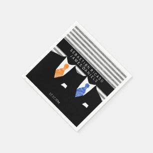 Anzug und Orange Blue Krawatte Gay Wedding Serviette
