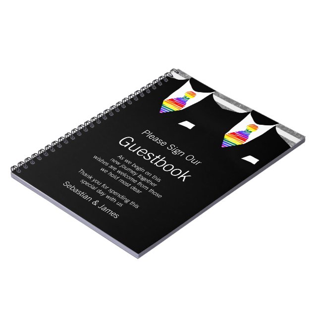 Anzug und Rainbow Krawatte Gästebuch Notizblock (Linke Seite)