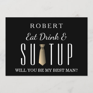 Anzug-up Werden Sie mein Trauzeuge sein Einladung