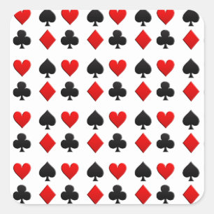 Anzug von Glücksspielkarten Quadratischer Aufkleber