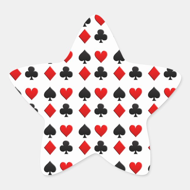 Anzug von Glücksspielkarten Stern-Aufkleber (Vorderseite)