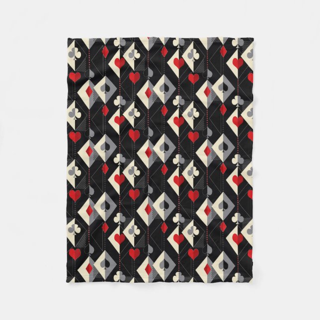 Anzug von Spielkarten im Poker. Fleecedecke (Vorderseite)