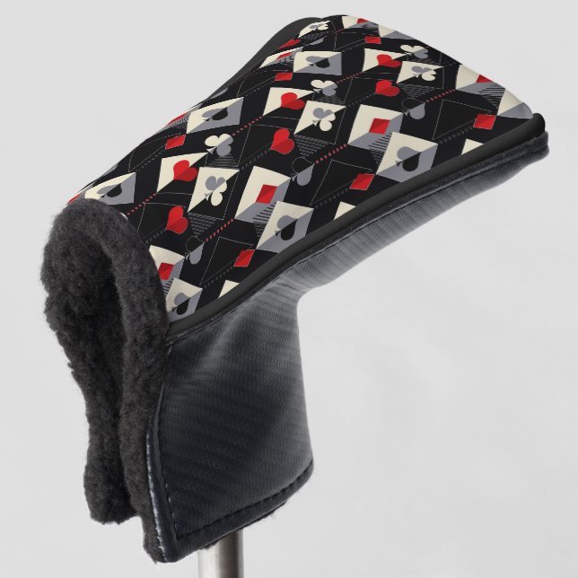 Anzug von Spielkarten im Poker. Golf Headcover (3/4 Vorderseite)
