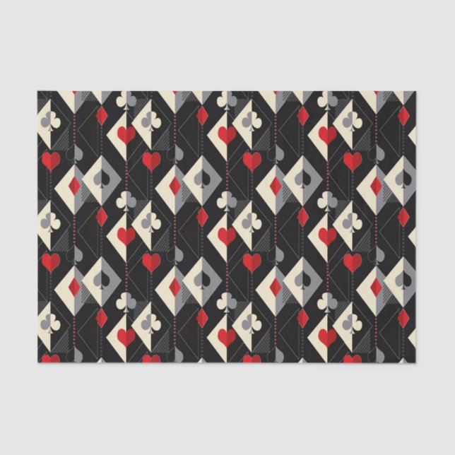 Anzug von Spielkarten im Poker. Seidenpapier (Vorderseite)