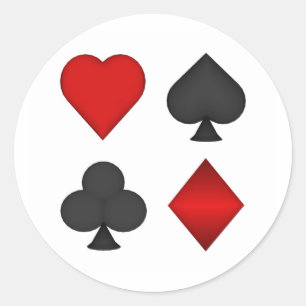 Anzüge für die Spielkarte: Runder Aufkleber
