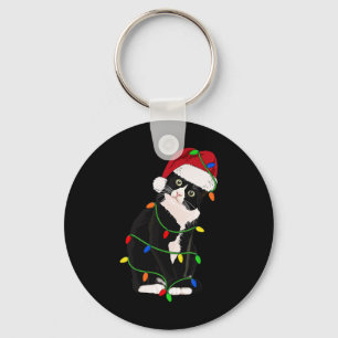 Anzugkatze Miaut Santa Tuxie Weihnachtsbaum Lichte Schlüsselanhänger