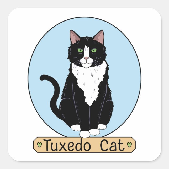 Anzugkatze Quadratischer Aufkleber (Vorderseite)