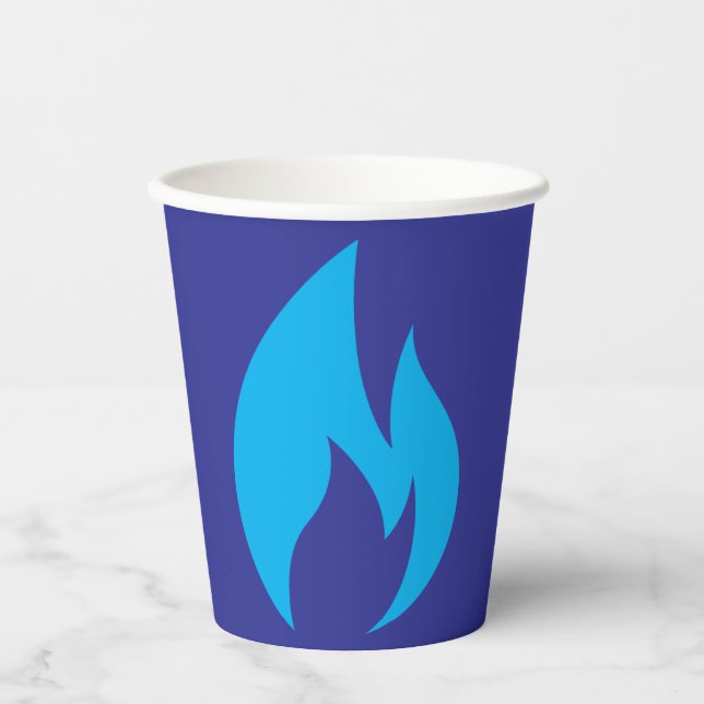 Anzünden des Blue Flame Paper Cup Pappbecher (Vorderseite)