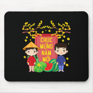 Ao Dai Kids Chuc Mung Nam Moi Vietnamese Neujahr Mousepad