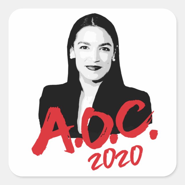 AOC 2020 QUADRATISCHER AUFKLEBER (Vorderseite)