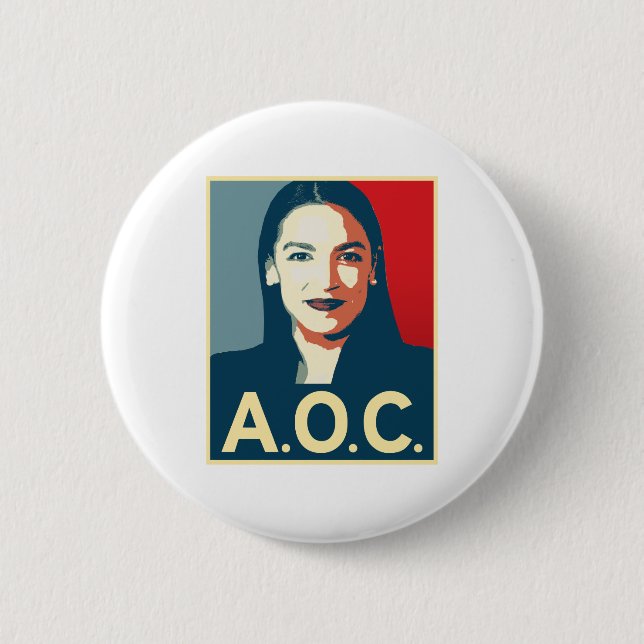 AOC 2024 Propaganda Button (Vorderseite)