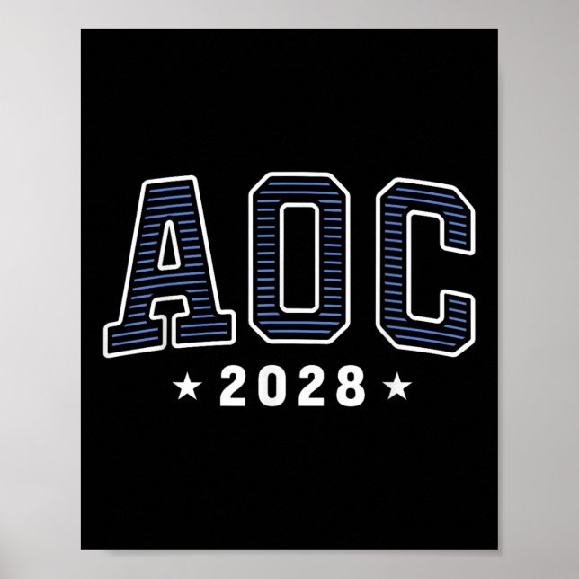 AOC 2028: einfache, voreingestellte Größe Poster (Vorne)