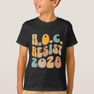 AOC 2028 für Präsident Resist Wavy Alexandria Ocas T-Shirt