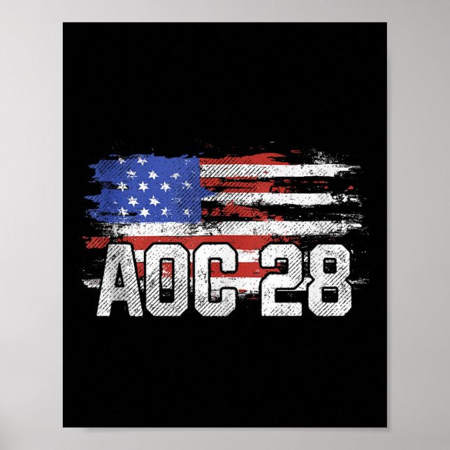 AOC 2028 Präsident gestürzt US-Flagge Top Poster (Vorne)