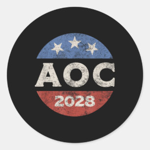 Aoc 2028 Wahl Retro Runder Aufkleber