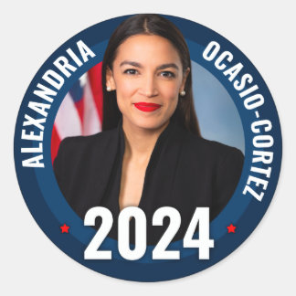 AOC - Alexandria Ocasio-Cortez 2024 Runder Aufkleber