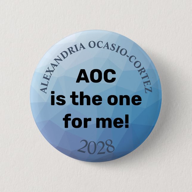 AOC Alexandria Ocasio-Cortez 2028 Button (Vorderseite)