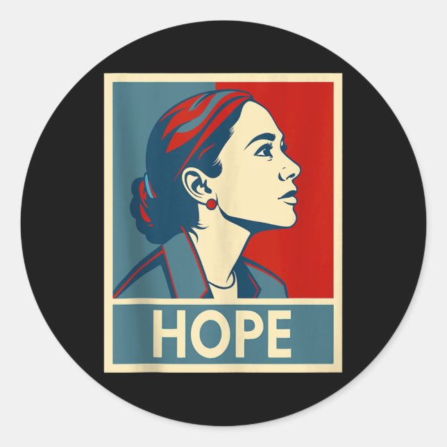 Aoc Alexandria Ocasio Cortez 2028 für den Präsiden Runder Aufkleber (Vorderseite)