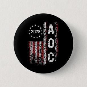 Aoc Alexandria Ocasio Cortez 2028 für Präsident El Button