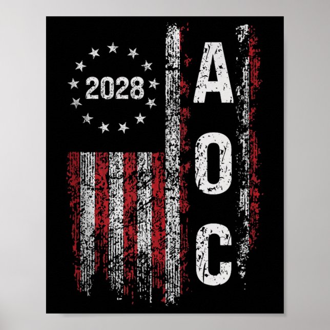 Aoc Alexandria Ocasio Cortez 2028 für Präsident El Poster (Vorne)
