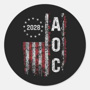 Aoc Alexandria Ocasio Cortez 2028 für Präsident El Runder Aufkleber