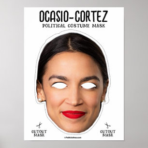 AOC Alexandria Ocasio-Cortez Kostümmaske Poster