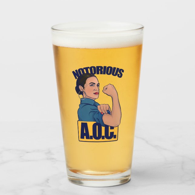 AOC alexandria ocasio cortez retro rosie Glas (Vorne (Gefüllt))