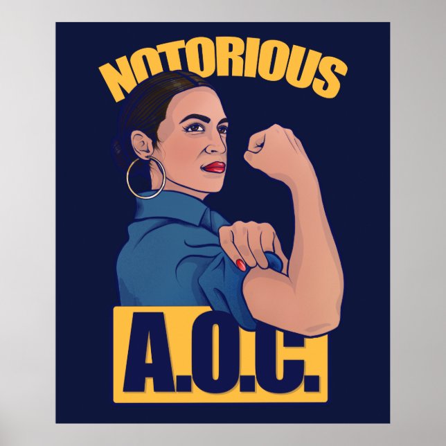 AOC alexandria ocasio cortez retro rosie Poster (Vorne)