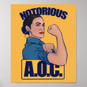 AOC alexandria ocasio cortez retro rosie Poster