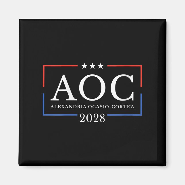 Aoc für Präsident 2028 Einfaches Zeichen für Fraue Magnet (Vorne)