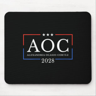 Aoc für Präsident 2028 Einfaches Zeichen für Fraue Mousepad