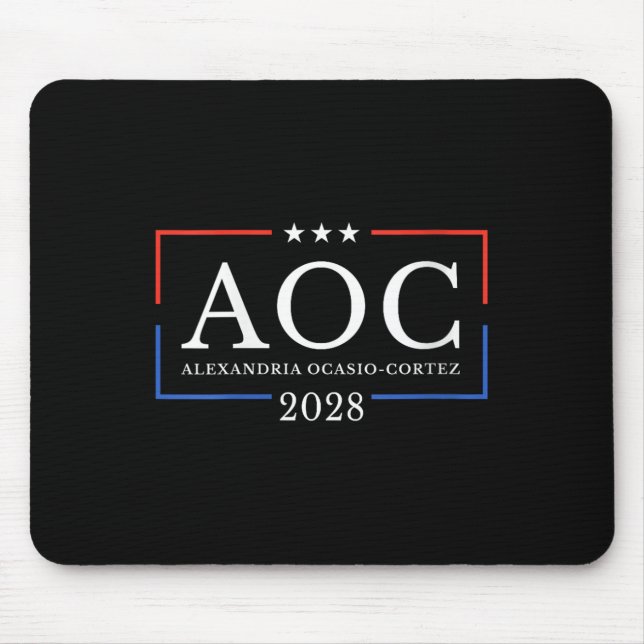 Aoc für Präsident 2028 Einfaches Zeichen für Fraue Mousepad (Vorne)