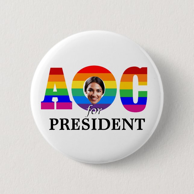 AOC für Präsidenten Button (Vorderseite)