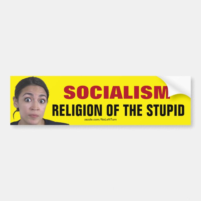 AOC-Sozialismus-Religion des Stupiden Autoaufkleber (Vorne)