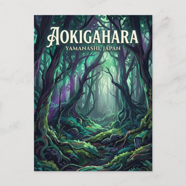 Aokigahara-Wald Japan Postkarte (Vorderseite)