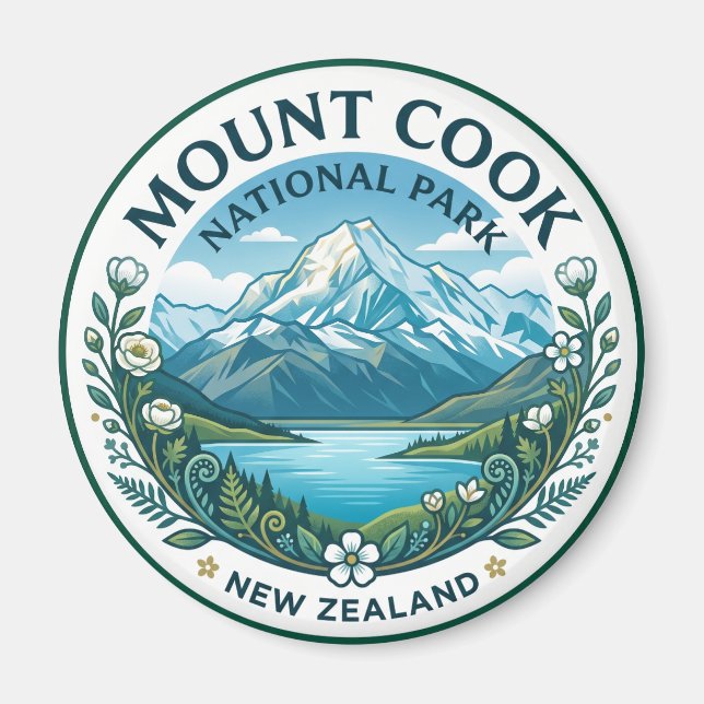 Aoraki / Mount Cook Nationalpark Neuseeland Magnet (Vorne)