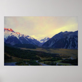 Aoraki/Mount Cook, Neuseeland, bei Sunrise Poster