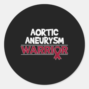 Aortenaneurysma Survivor Burgundy Ribbon Runder Aufkleber