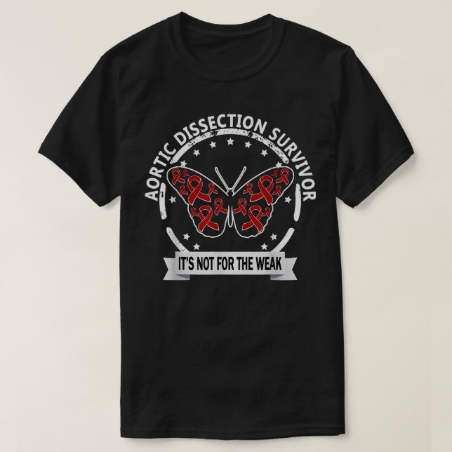 Aortische Sektionsüberlegene, rote Schleife T-Shirt (Design vorne)