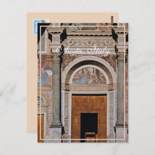 Aosta Cathedral Facade, Italien, Postkarte