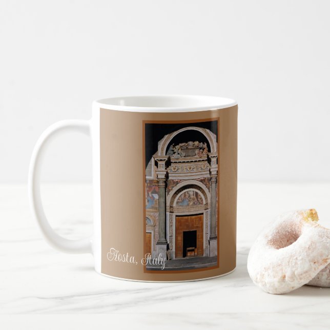 Aosta Cathedral, Italien Kaffeetasse (Mit Donut)