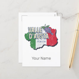 Aosta Valley Italien Region Karte Vintag Souvenir