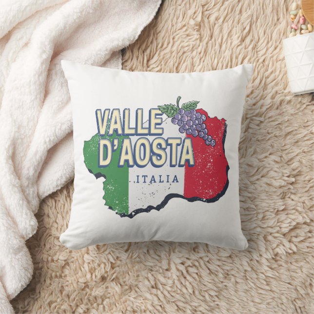 Aosta Valley Italien Region Karte Vintag Souvenir Kissen (Decke)