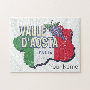 Aosta Valley Italien Region Karte Vintag Souvenir Puzzle