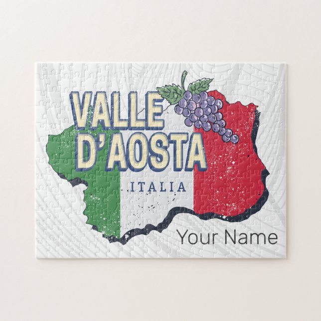 Aosta Valley Italien Region Karte Vintag Souvenir Puzzle (Horizontal)