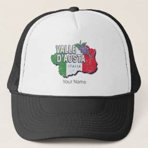 Aostatal Italien Regionskarte Vintage-Souvenir Truckerkappe