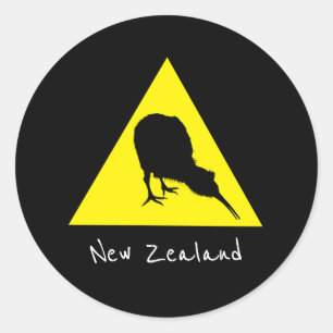 Aotearoa & Kiwi Bird, Neuseeland Runder Aufkleber